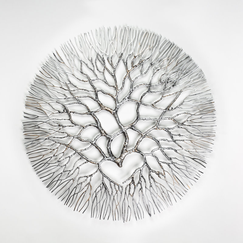Décoration murale en fer forgé corail, H 21,6 po x l 21,6 po x P 1 po