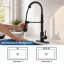Matte Black Pull Down Kitchen Faucet with 4 Spraying Modes, Single Handle, Commercial Spring Design, 1 or 3 Hole Installation