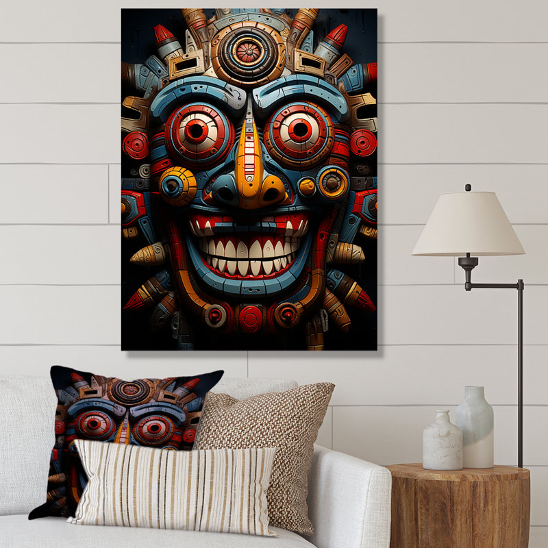 Blue Blue Mythic Tales, art mexicain - art mural mexicain, Toile tendue, 20" H x 12" W