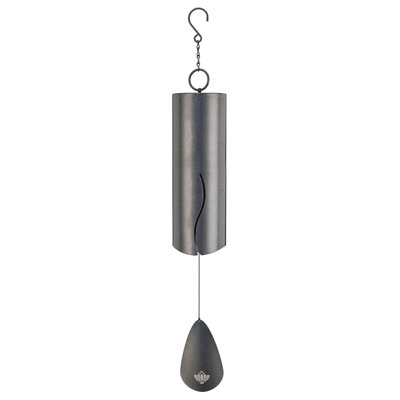 Amayah 28" Classic Steel Outdoor Hanging Wind Bell with Decorative Accents and Integrated Hanging Hook - Patina