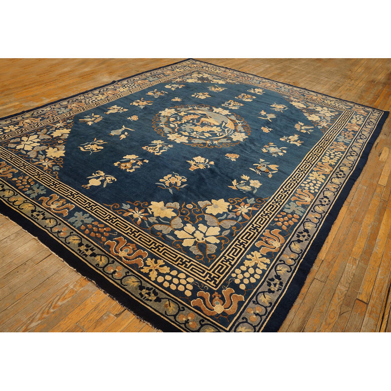 Antique Peking Room Size Wool Blue Navy, Brown Rug
