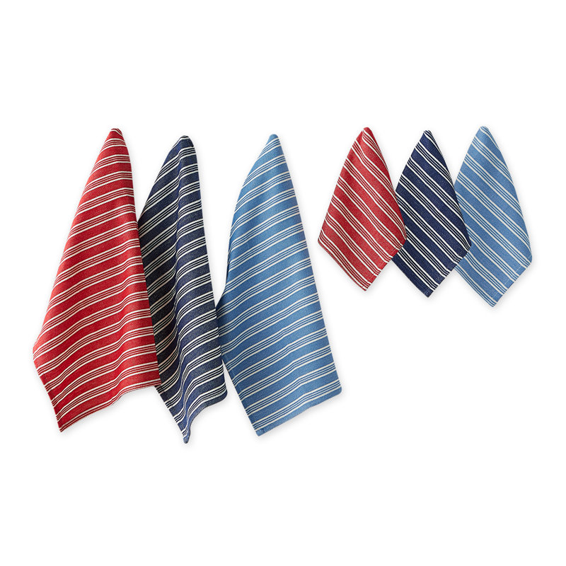 Ensemble de 6 serviettes de table à rayures et à poids lourd Starboard