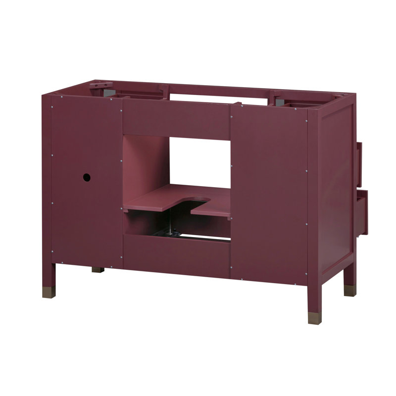 Alana 36 in. Single Sink Bathroom Vanity in Burgundy Red with Top, Alluring Quartz, 49"