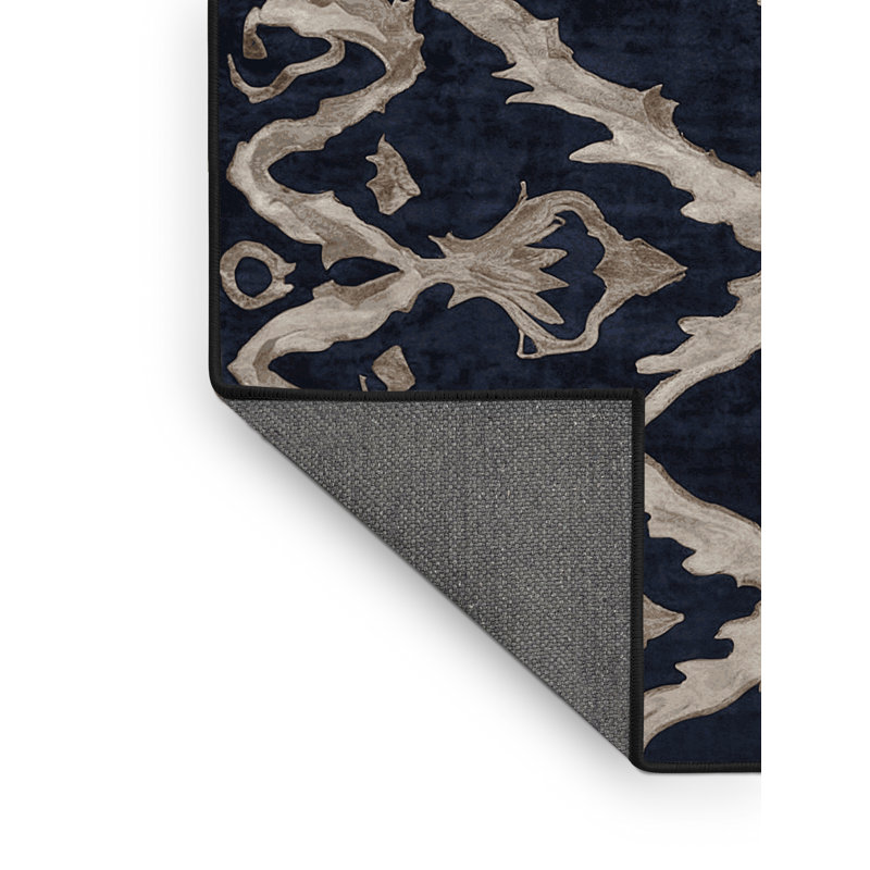 Tapis gris soyeux et moelleux, Rectangle 2 pi x 3 pi