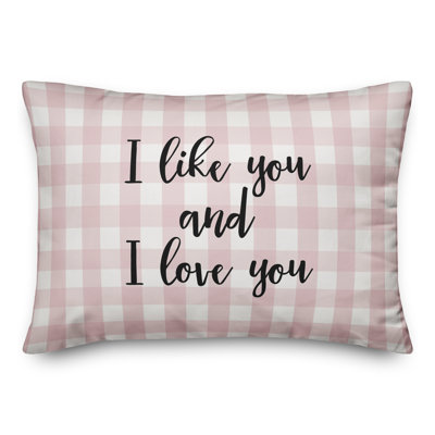  Coussin décoratif «I Like You & I Love You»