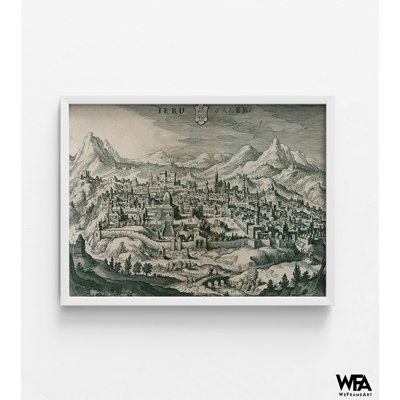 Carte antique de Jérusalem, carte de la place de Dieu, art mural de Dieu, impression d'art chrétien, décoration intérieure Catholique, impression d'art religieuse, Art mural