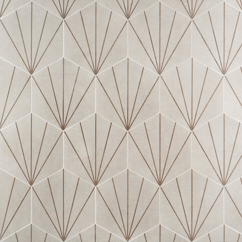 Arbor Hex Beams 13" x 14.5" Porcelain Wall & Floor Tile (10.51 Sq. Ft. / Case), Taupe