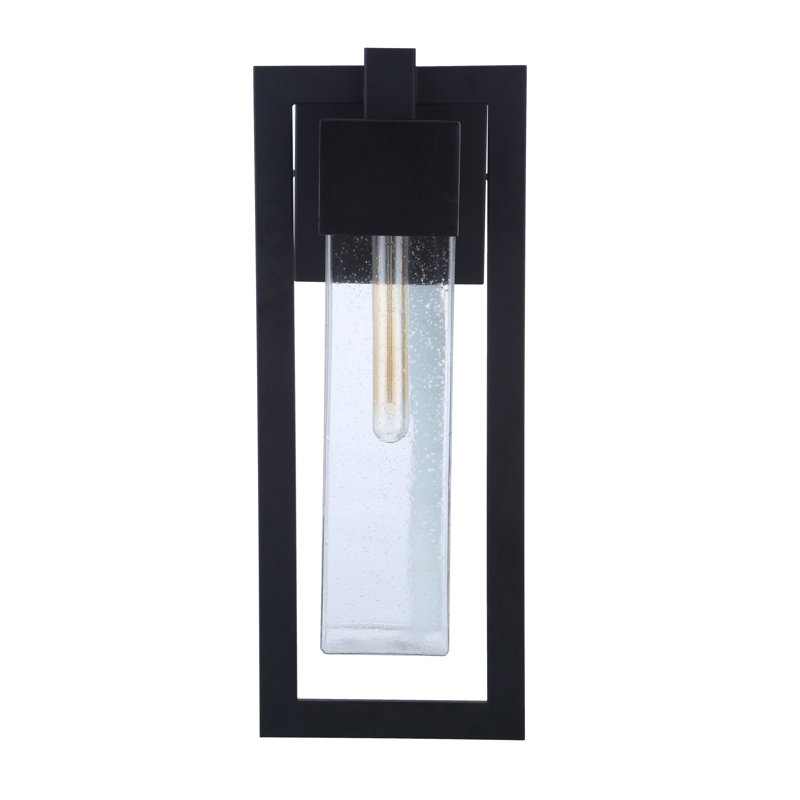 Perimeter Midnight Finish Clear Seeded Glass Outdoor Pendant Light