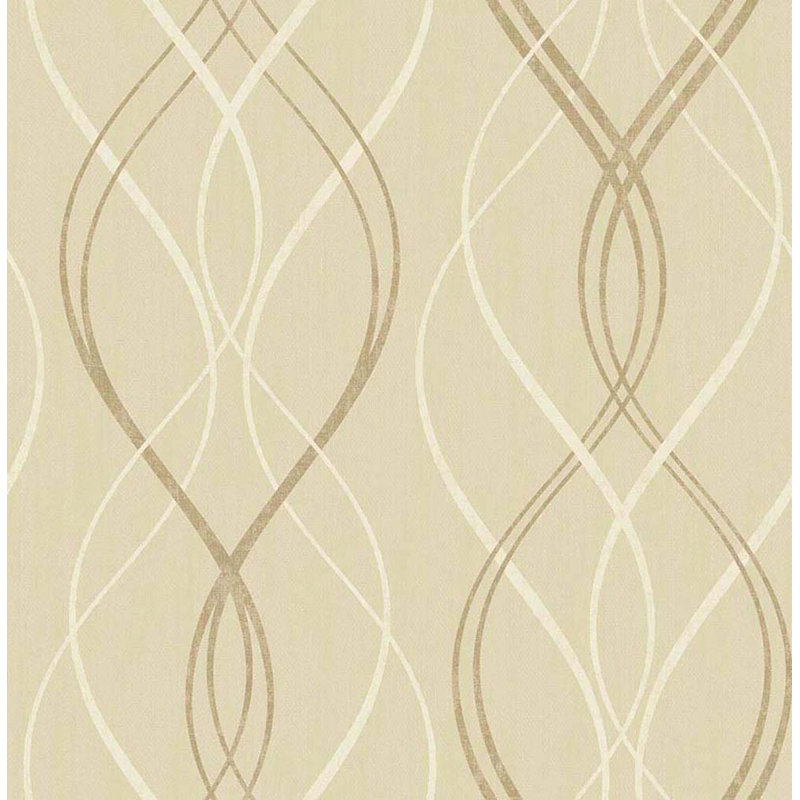 Rouleau de papier peint métallique L 33 pi x l 20,5 po Guterl, Brun clair métallique / taupe clair
