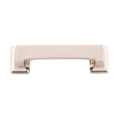 Poignée coupelle Studio Collection - Poignée d'armoire de 3 à 3 3/4 po en nickel poli - Quincaillerie transitionnelle pour tiroirs et armoires