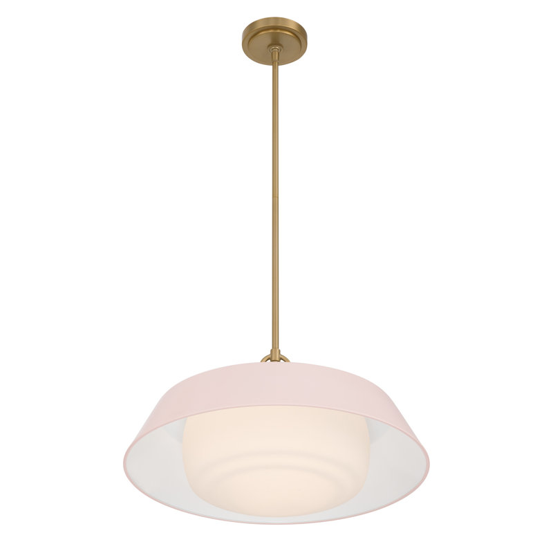 Luminaire suspendu doré éclatant 20 po Grantham, H 11,5 po x l 11,5 po x P 20 po, Rosé