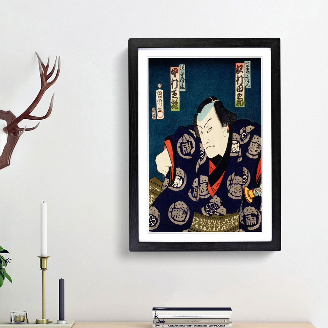 The Portrait of an Actor in Robes by Toyohara Kunichika - Framed Print