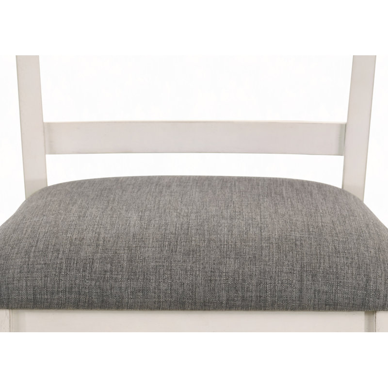 Tabouret de bar rembourré 2pc, Blanc crémeux