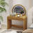 39" Makeup Vanity Dresser Table With Drawer And Touch Screen Lighted Mirror-1240684366