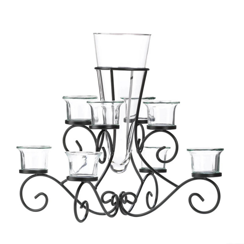 Support à bougie avec vase