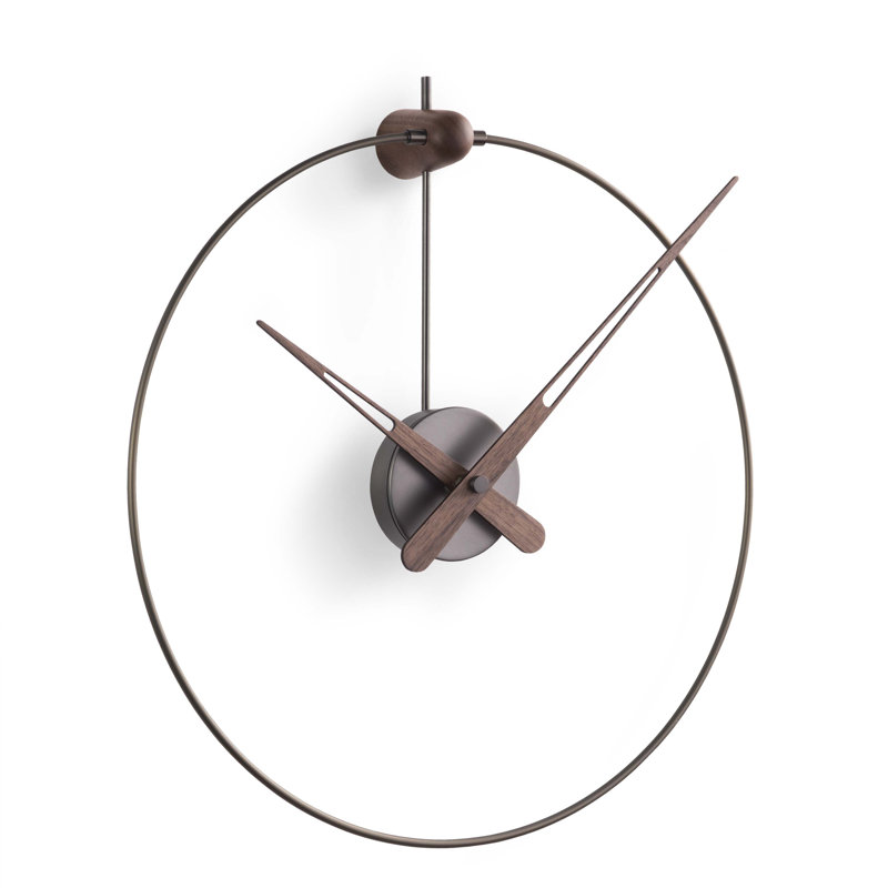 Graphite Walnut Minimalist Wall Clock with German Mechanism