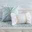Literie en seersucker double / grand avec coussins décoratifs - Shabby chic en édredon imprimé floral de style jaune et bleu-129906198-129906199