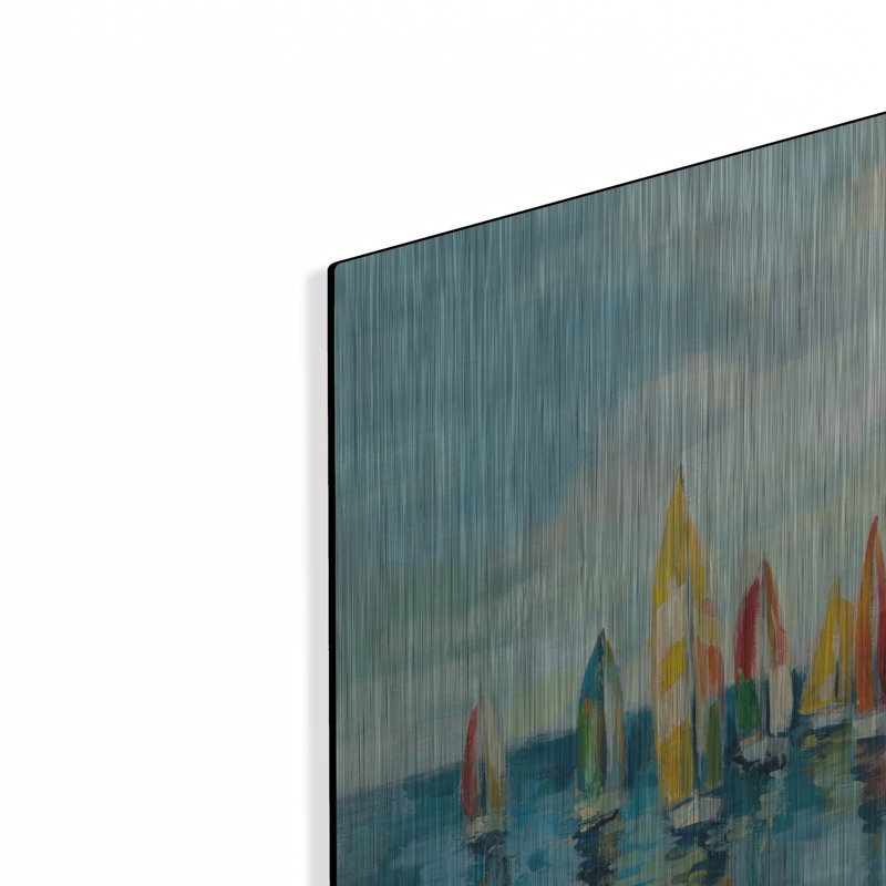 «Regatta» par Silvia Vassileva, art mural en métal, 16 po x 12 po, H 12 po x l 16 po