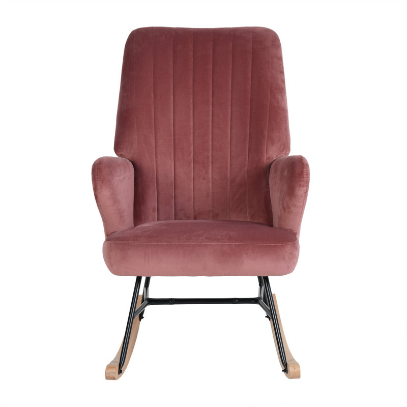 Adcock Upholstered Rocking Chair, Pink