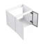 Meuble-lavabo mural de 61 cm (24 po) en contreplaqué blanc lustré avec portes à accents en verre gris (lavabo non inclus)