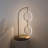 Nova 24 in. Double Hoop Novelty LED Halo Industrial Arched Gold Brass Table Lamp with Built-In 3-Way Dimmer