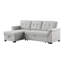 Canapé-lit modulaire réversible en lin gris clair 84 po Hunter-133654778