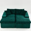Chaise longue double en velours Turtle