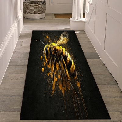 Tapis chic non tissé à motif mince avec un motif d'ancrage nautique convenant aux décors modernes et côtiers