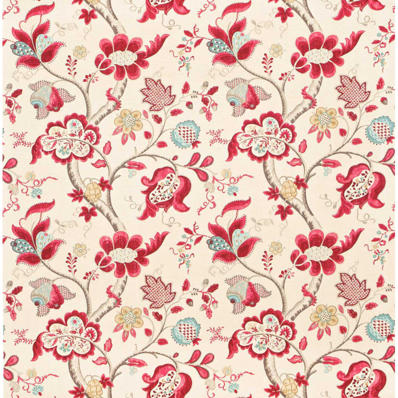 Roslyn Fabric, Berry/Slate