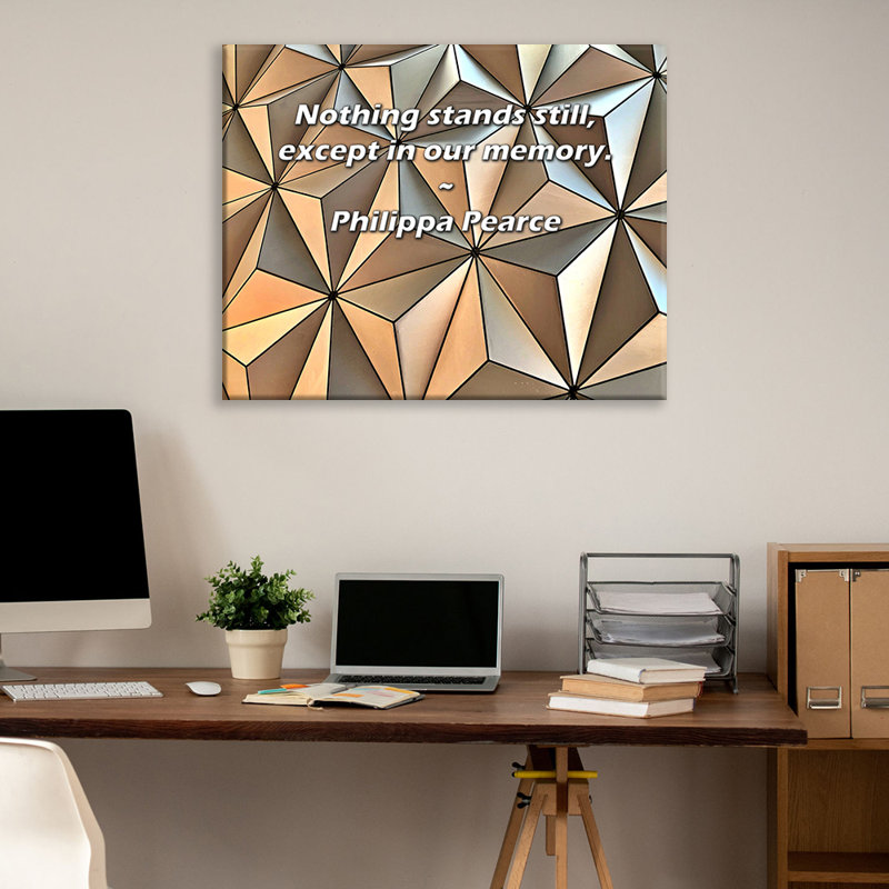 Artsy Quote "Nothing stands still, except in our memory." By Philippa Pearce Gallery Wrapped Canvas, 17" H x 24" W