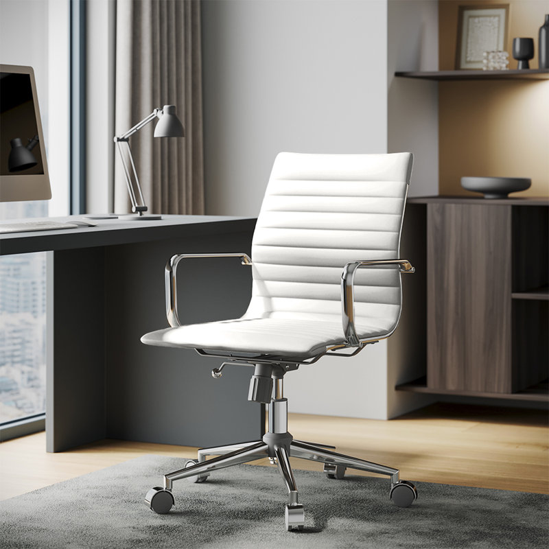 Rogalski Task Chair, White, Silver