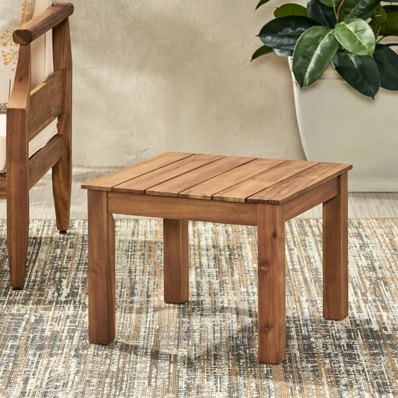 Table d'appoint en bois de style minimaliste à la mode, 19,21 x 19,21 x 14,73, brun, assemblage requis avec plateau, minimaliste, largeur 19,21 po x profondeur 15 po,