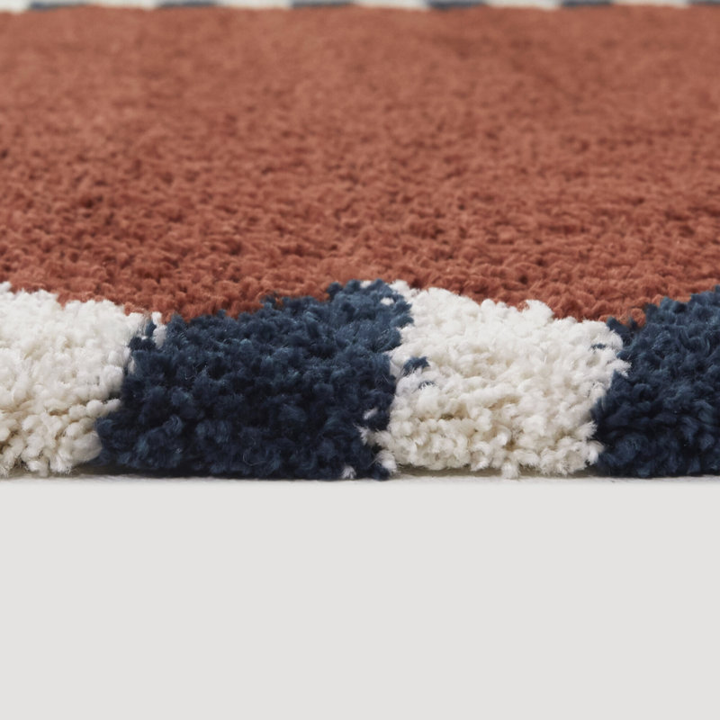 Charter Area Rug in Rust Red/Black/White, Rectangle 5'3" x 7'