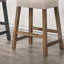 Tabouret de bar 25 po en bois avec siège en tissu, tabouret de comptoir rustique sans dossier, ensemble de 2