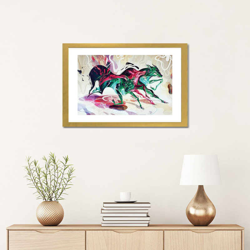 «Travailler main dans un gant I» par Sija Hong - reproduction d'art, Gold Paper, Blanc, H 16 po x l 24 po x P 1 po