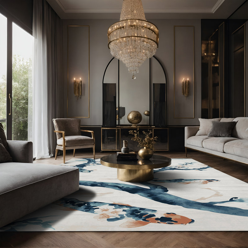 Tapis gris soyeux et moelleux, Rectangulaire 3 pi x 5 pi