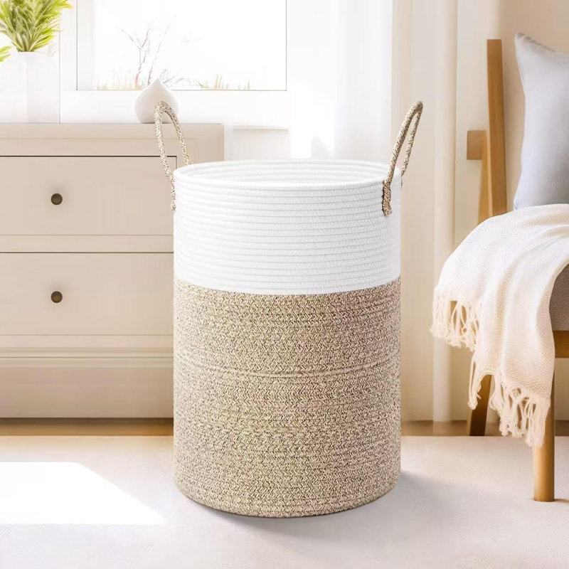Large Woven Laundry Hamper Basket With Removable Liner And Handles - Durable Rattan Design, Sturdy Metal Frame, Foldable For Space Saving, Includes 2 Mesh Bags For Organization