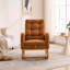 Chaise berçante décorative avec repose-pieds à haut dossier en bois d'hévéa-1197272506