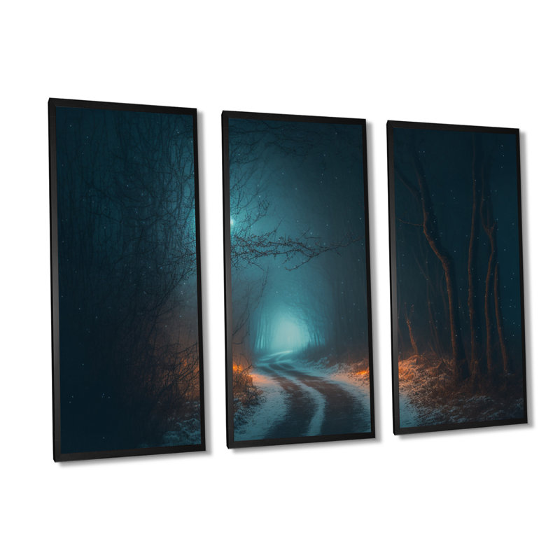 Anagabriela - 3 pièces sur toile, Toile encadrée noire, H 28 po x l 36 po x P 1 po