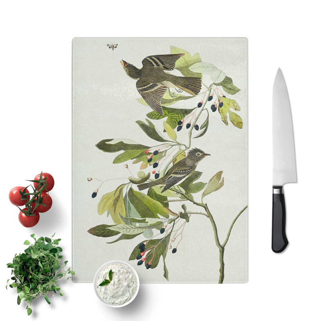 Glass Green-Crested Flycatcher by John James Audubon Chopping Board