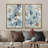 Blue Ginkgo Leaves Minimalist Abstract Botanical Modern - Framed Canvas Bedroom Wall Art Set 2 Print-890456978-890456979