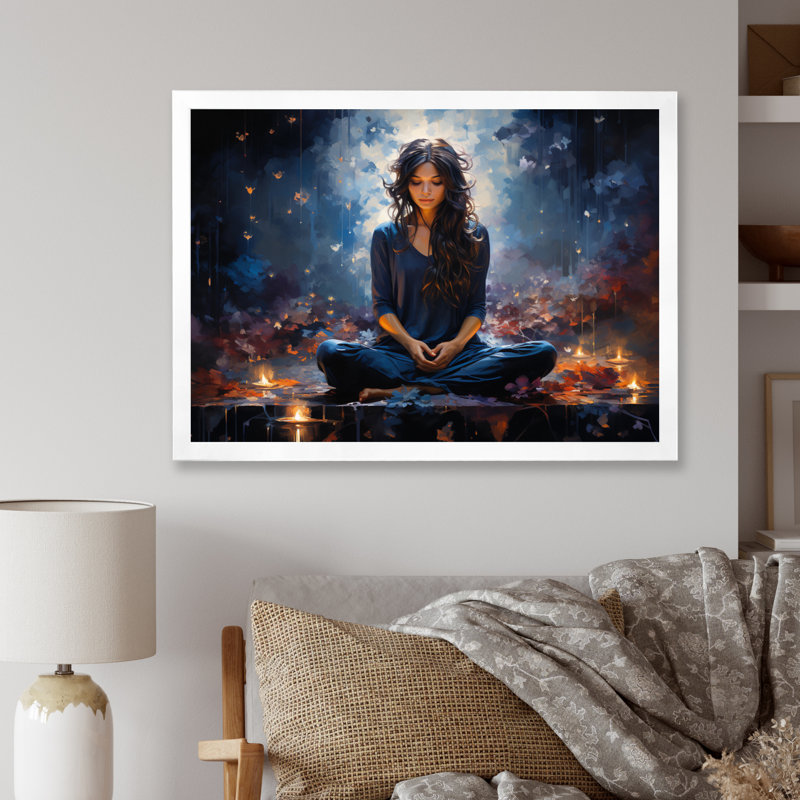 Yoga et le cosmos I, Blanc, H 34 po x l 44 po x P 1,5 po