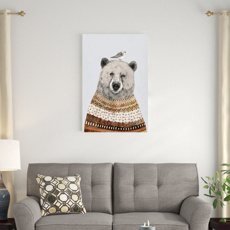 «Fair Isle Bear II» par Victoria Borges - impression sur toile tendue, H 36 po x l 24 po