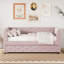 Lit de jour simple rembourré en velours capitonné avec couchette-565133191