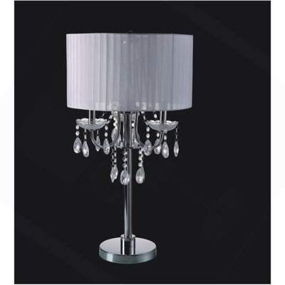 29.5"H CHROME CRYSTAL INSPIRED TABLE LAMP