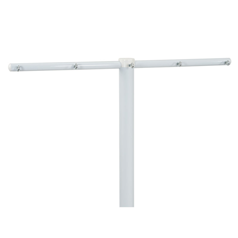 Mega Outdoor Clothesline T‑Post, Galvanized Steel Single Post with Crossbar and Eyelet Screws