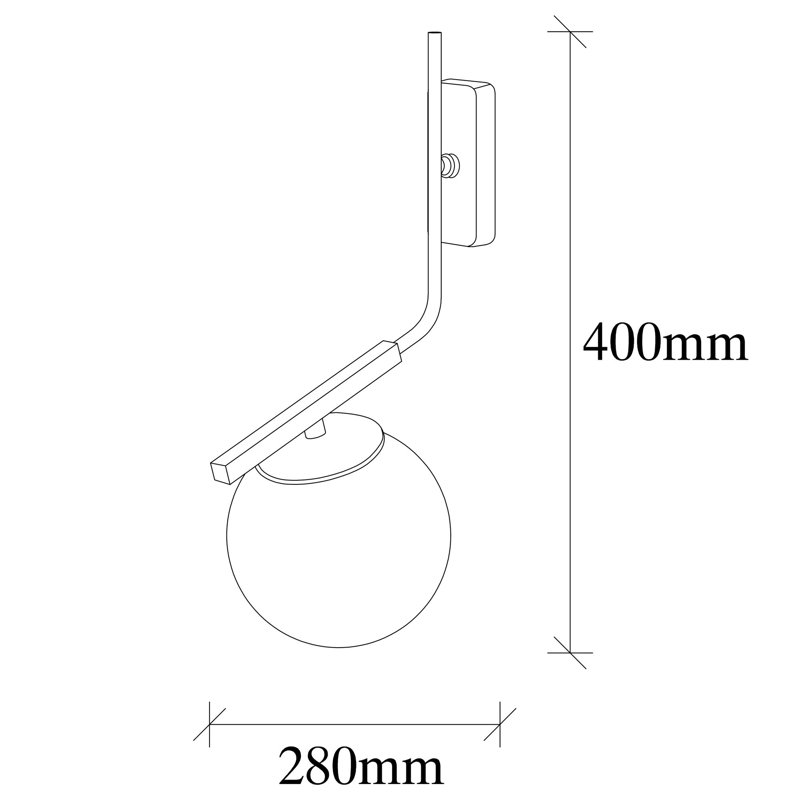 Scandinavian Wall Lamp, Black & Antique Finish, 15 x 11.8 x 15 inches | Durable Iron Body, Glass Cap, E27 Socket (Max 40W) | Includes Setup Instructions & Connecting Apparatus, IP20 Rated, Elegant Design for Home Decor
