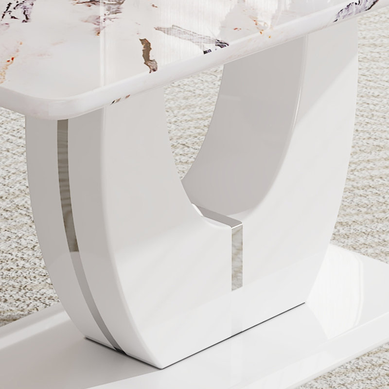 Ensemble de salle à manger rectangulaire moderne 5 pièces avec chaises rembourrées 63 "Modern, Beige