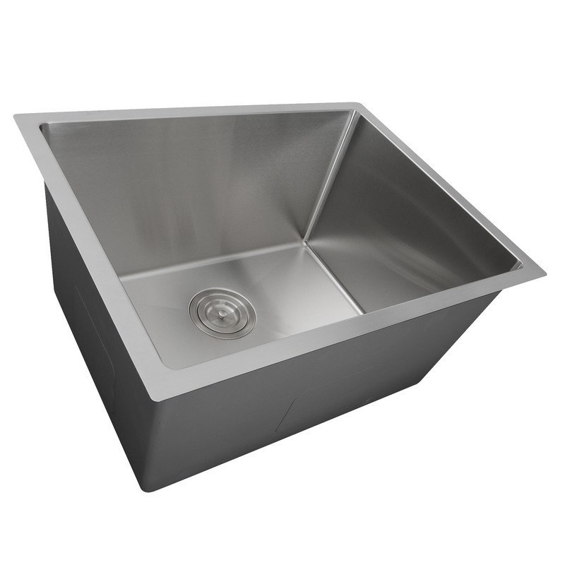 Undermount R10 Kitchen Sink Single Bowl 23"x18" Handmade 18 Gauge Stainless Steel
