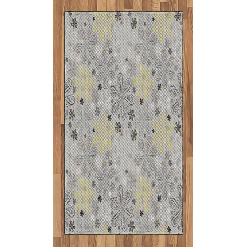 Gray High Density Long Fiber Poly Threads Decorative Area Rug Carpet, Rectangle 2'7" x 5'